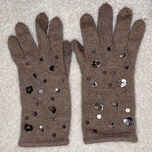 Brown Sparkly Gloves